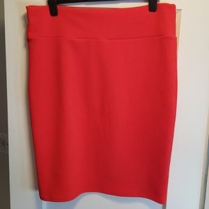 LuLaRoe Cassie Pencil Skirt 3XL Candy Apple Red